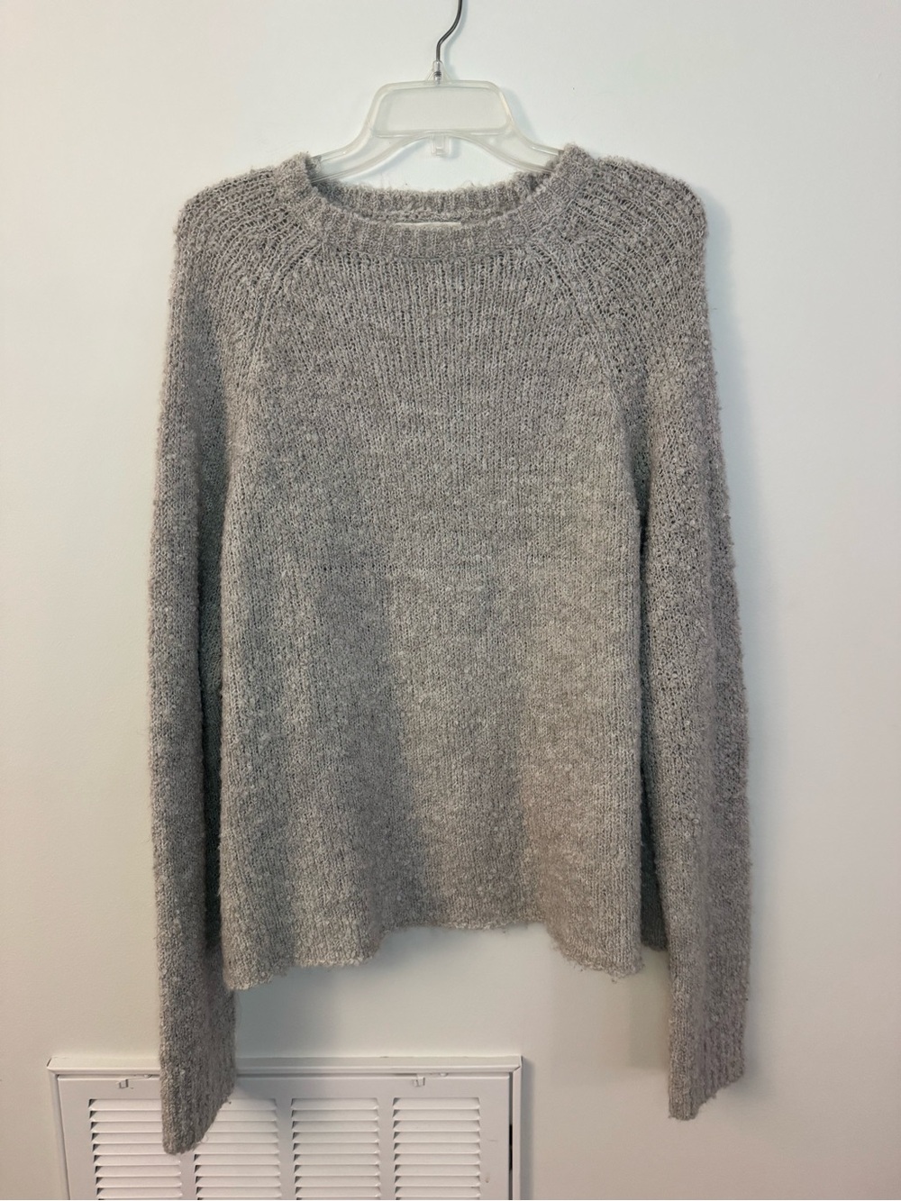 NATURAL LIFE Cozy Heather Gray Crewneck Oversized Sweater Natural Fibers